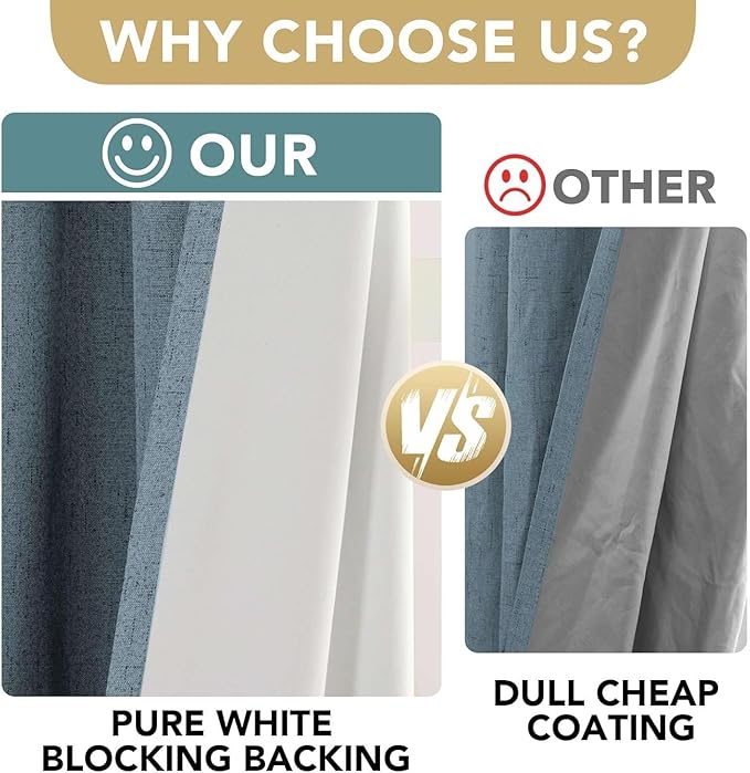 H.VERSAILTEX Linen Curtains 100% Blackout Curtains