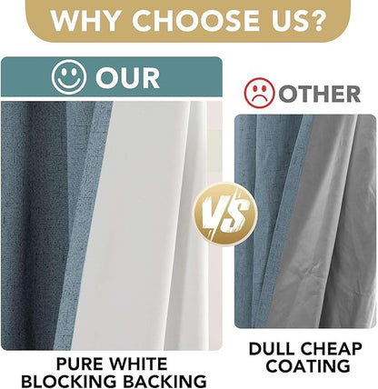 H.VERSAILTEX Linen Curtains 100% Blackout Curtains