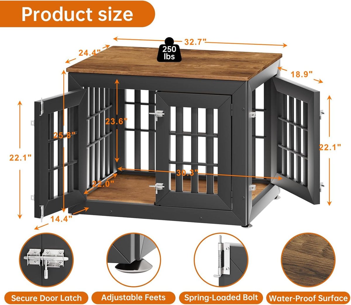 32" Heavy Duty Dog Crate Furniture for Small. A calm, considered pick for modern pet homes.