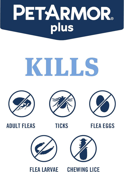 PetArmor Plus Flea and Tick Prevention for Dogs, Medium Dog Flea and Tick Treatment, 12 Doses, Waterproof Topical, Fast Acting (23-44 lbs)