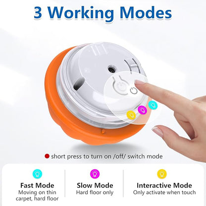 Interactive Dog Toys, Automatic Rolling Ball for Puppy/Small Dogs, Squeak Dog Toy, Touch Activated, USB Rechargeable