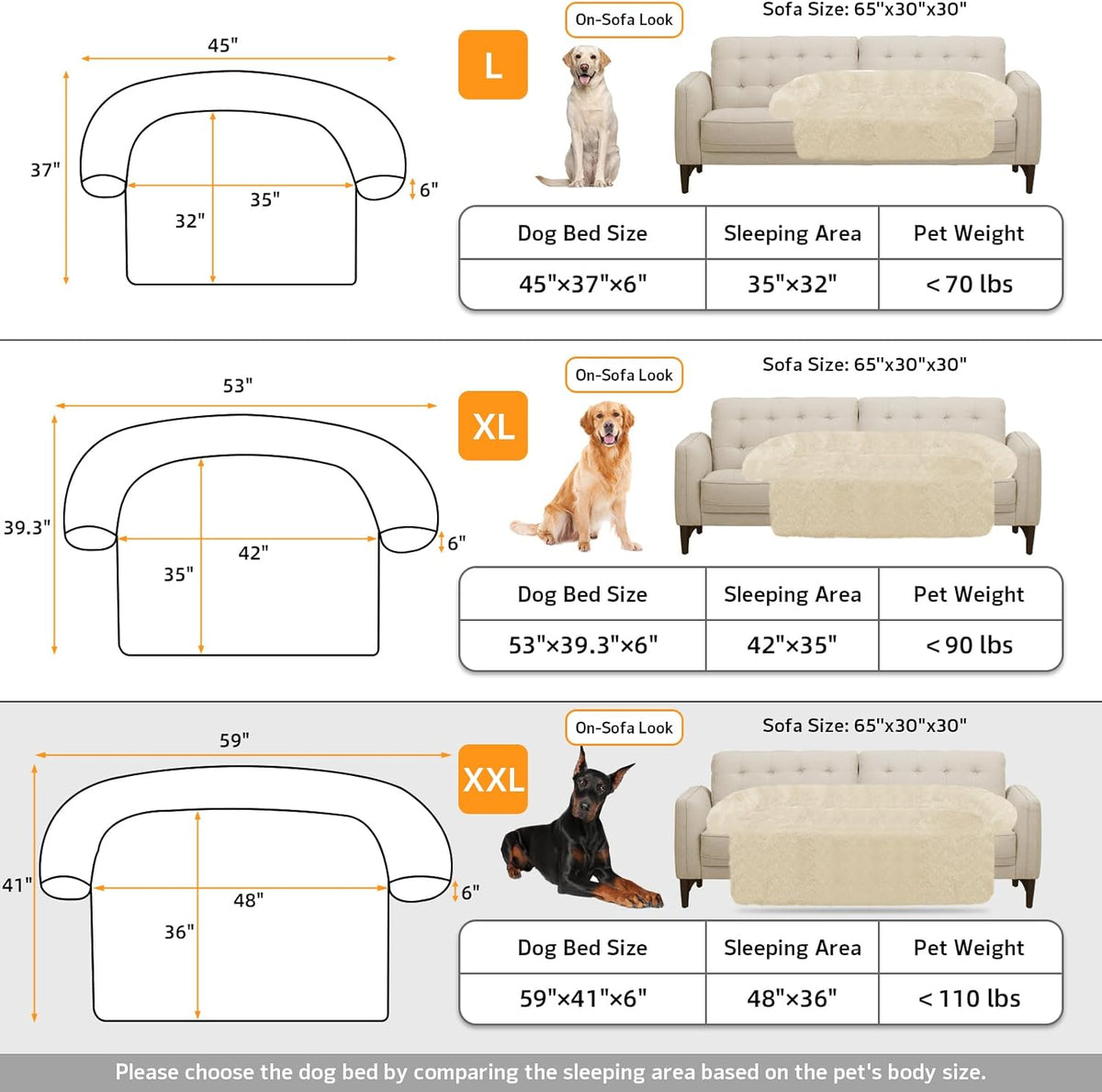 GGIB Calming Dog Bed Fluffy Plush Dog Mat for Furniture Protector with Removable Washable Cover for Large Medium Small Dogs and Cats (Extra Extra Large, Beige)