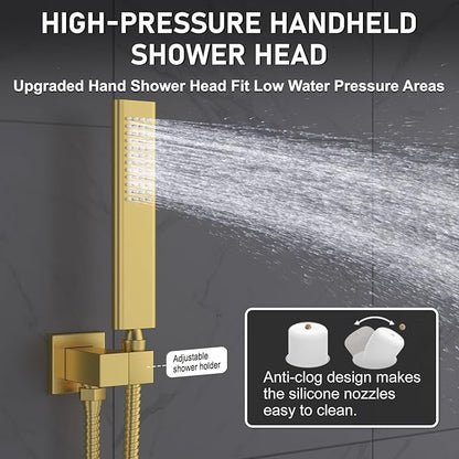 Iriber Brushed Gold Rain Shower System