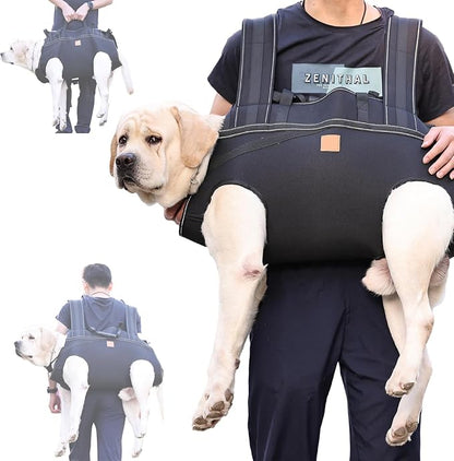 Dog Lift Harness Backpack Carrier for Large Dogs, Full Body Sling with Handle, Dog Harness for Joint Injuries, Arthritis, Ideal for Stairs, Elderly Dogs (XXX-Large 66-83LBS)