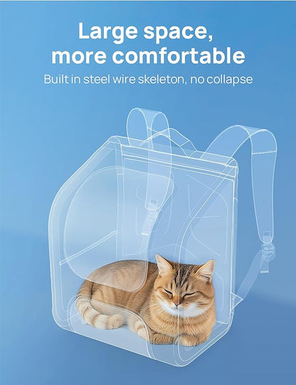 Pecute Cat Backpack Carrier,Large Space Cat Bubble Backpack,Ergonomic,Green | Expandable,Sunshade Curtain,Transparent Window,Safety Rope,Sturdy,Large Mesh on Both Sides for Breathability,for Outdoor,Vet