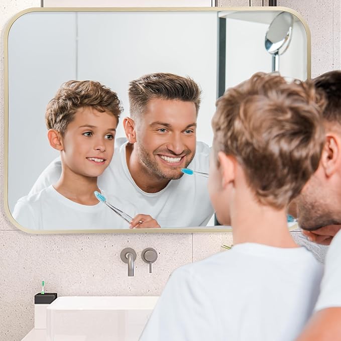Gold Mirror, 30x36 Inch Framed Rectangle Mirror