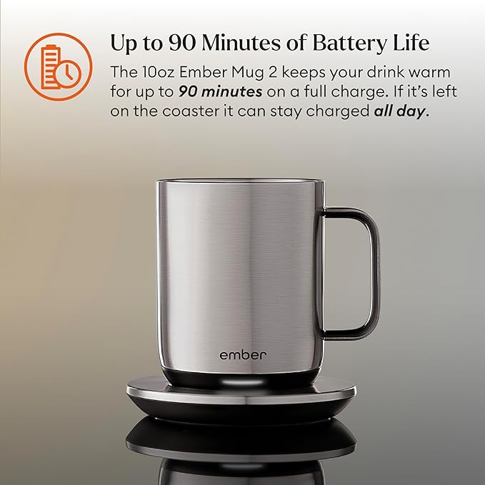 Ember Temperature Control Smart Mug 2, 10 Oz, App-Controlled Heated Coffee Mug