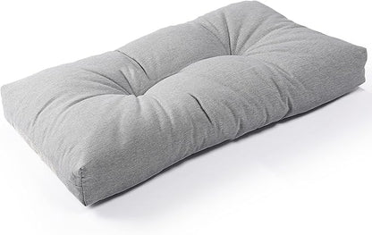 SUNROX LokGrip Non Slip Tufted Memory Foam Bench Cushion, FadeShield Water Resistant Durable Thicken Outdoor/Indoor Bench Seat Pads 27x12x4 inch, Heather Grey