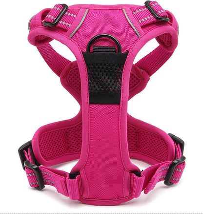 TRUE LOVE Adjustable No-Pull Dog Harness Reflective Pup Vest Harnesses Comfortable Control Brilliant Colors Truelove TLH5651(Fushcia,XL)