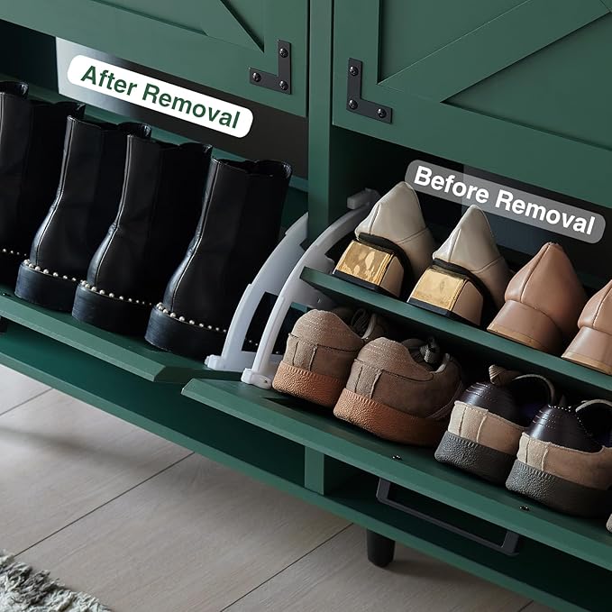 Shoe Storage Cabinet, Farmhouse Shoe Organizer