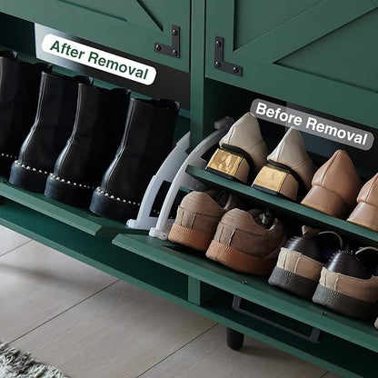 Shoe Storage Cabinet, Farmhouse Shoe Organizer