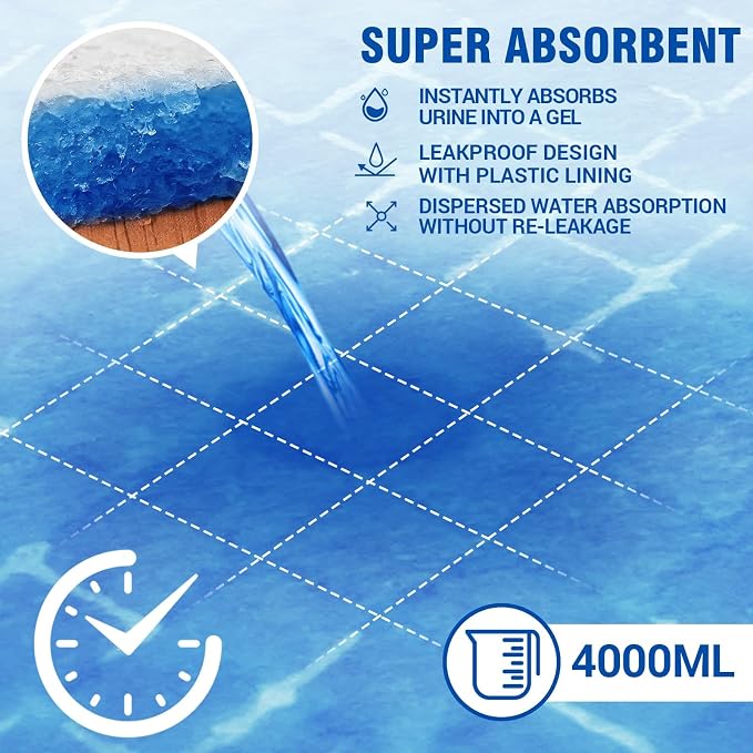 MILDPLUS Bed Pads Disposable 40"X60" Chucks Pads Oversized Underpads with 200 Gram, Super Absorbent Pee Pads Disposable Mattress Pads Incontinence Pads for Adults, Elderly, Pets [100x150CM, 30pcs]