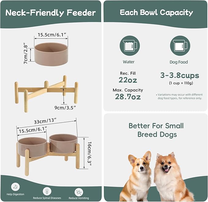 Ceramic 6.1inch Raised Dog Bowl