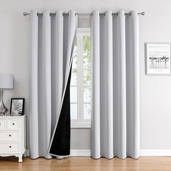 ChrisDowa 100% Blackout Curtains 80 inch Long