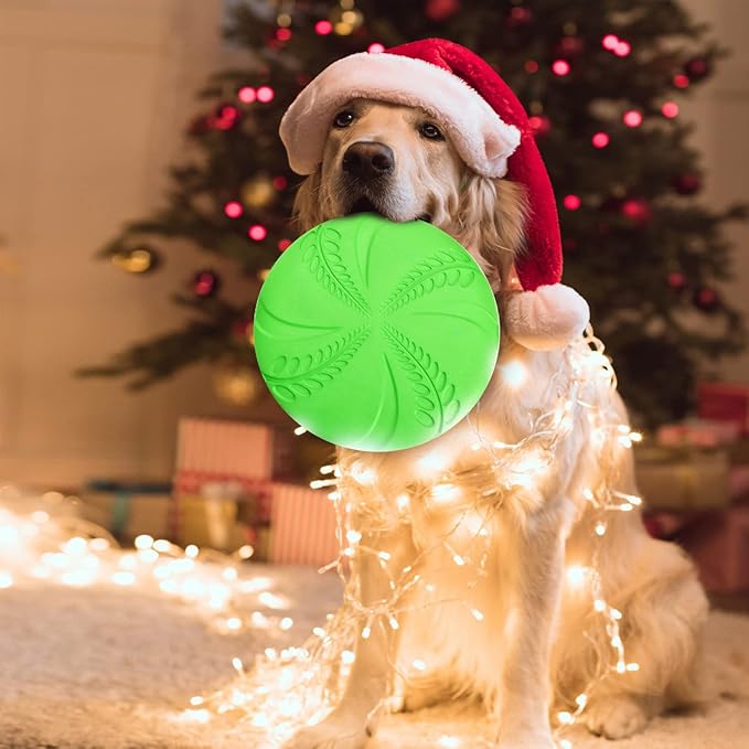 Nobleza 2 Pack Dog Flying Disc Flexible Floatable Dog Disc Toy for Long-Distance Flies and Floats， Lightweight Soft Flying Discs Toy for Small Medium Large Dogs to Fetch & Catch， Blue & Green
