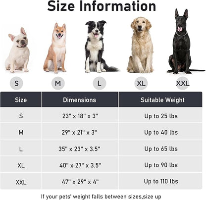 FURTIME Washable XXL Dog Bed for Extra Large Dogs, Giant Dog Crate Beds | Comfy Fluffy Kennel Pad Anti-Slip Pet Sleeping Mat, Machine Washable Dogs Pillow, 47"x29"x4", White