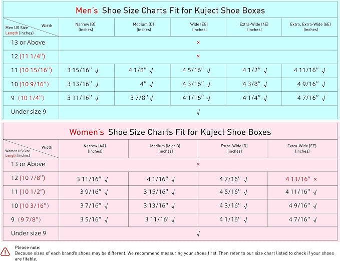 Kuject X-Large Shoe Storage Boxes Organizers Clear Plastic Stackable 12 Pack