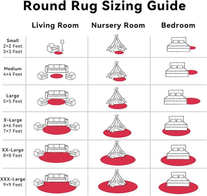 OLANLY Red Round Rugs for Bedroom - Machine Washable, 6 ft Circle Area Rugs for Living Room, Soft and Fluffy Shaggy Carpet for Teen Girls and Boys, Nursery Rooms, Dorms, Home Decor Aesthetic