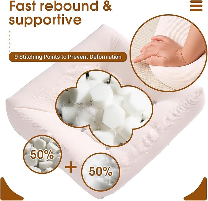 Tikuns Floor Pillow, Large Cushions (4, Beige, 22x22x6 Inch)