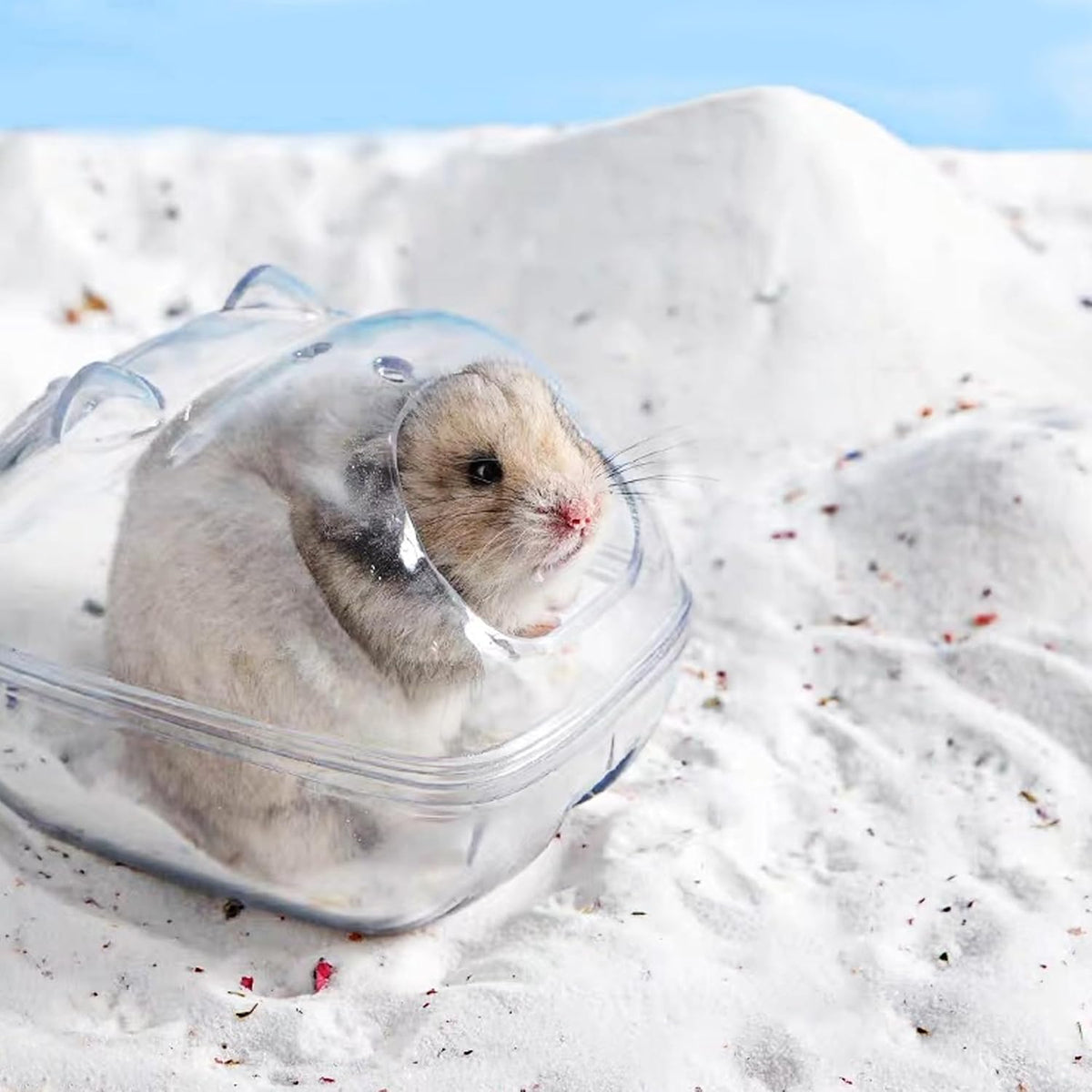 DR.DUDU Hamster Bath Sand, 6.6lb Dust Free Desert Sand or Potty Litter Sand for Hamster Chinchillas Gerbil Syrian Mice Small Animals (White, Flower Smell)