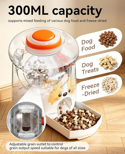 ROJECO Dog Puzzle Feeder Toy,Interactive Puzzle Toys with 8 DIY Stickers | Dogs IQ Training/DIY Recording Remote Button/300ml Capacity/Mixed Snacks/Detachable/for Indoor & Outdoor Play,All Dog Breeds