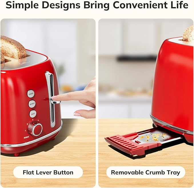 2 Slice Stainless Steel Toaster Retro