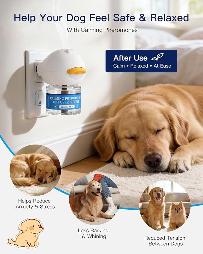 Dog Calming Pheromone Diffuser Kit – Plug-in Anxiety & Stress Relief