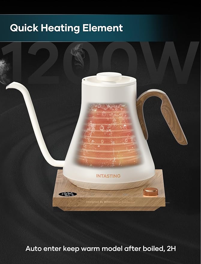 Electric Kettle, Gooseneck Electric Kettle, ±1℉ Precise Temperature Control