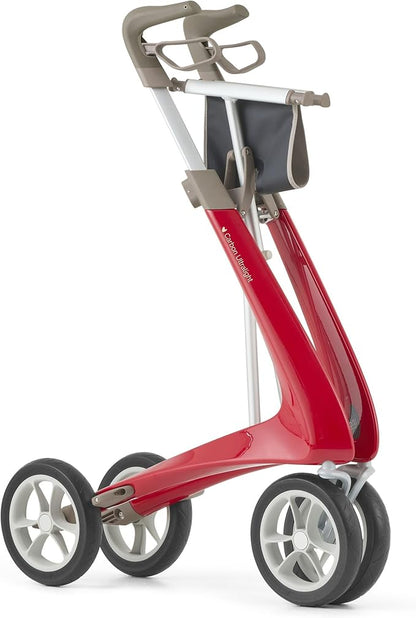 byACRE Carbon Ultralight Rollator Walker - 10.6 lbs Adult Walkers with 4 Wheels and Seat - Lightweight Seated Walkers with Wheels - Foldable Rolling Walker with Seat - Walker for Adults