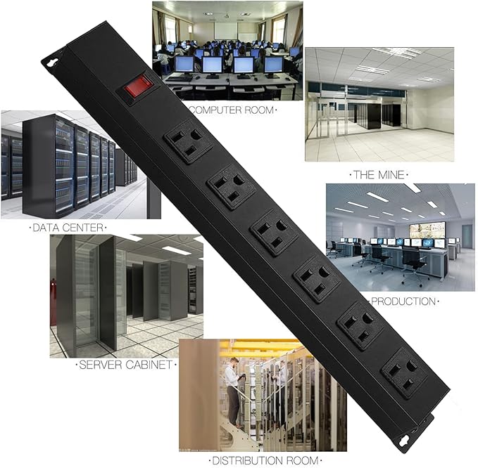 Metal Wall Mount Power Strip, Mountable Power Outlet