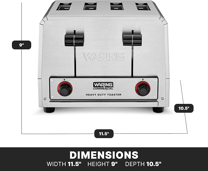 Waring Commercial WCT800 4-Slice Heavy Duty Commercial Pop-Up Toaster,