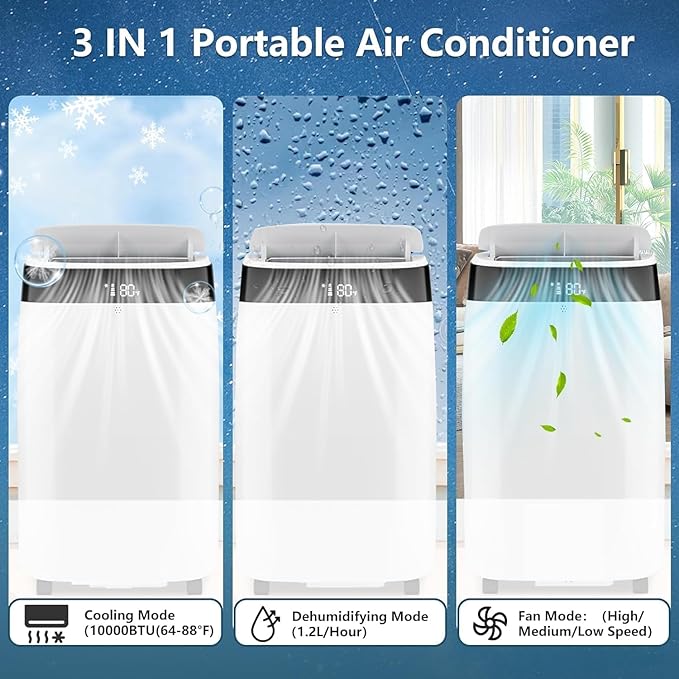 Portable Air Conditioners 10000 BTU, Remote Control AC