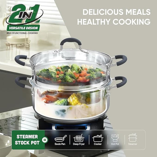 SUNHOUSE - 3.1 Quart Steamer Pots