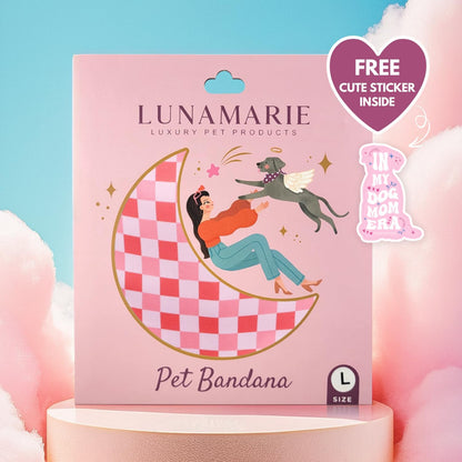 LunaMarie - Luxury Pet Birthday Bandanas -Premium & Silky Poly Fabric | 100% Handmade | Custom Shape Dual Layered (Rebel, Small)