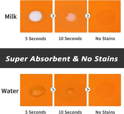 HotLive Dog Food Mat - Absorbent Cat Mat for Food and Water, No Stains Pet Feeding Bowl Mat, Easy to Clean Pet Placemats, Quick Dry Dog Water Dispenser Mat for Messy Drinkers | Paw Orange 12"x 19"