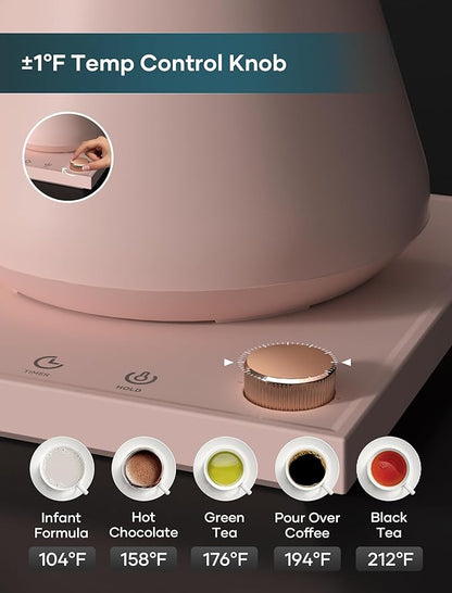 Electric Kettle, Gooseneck Electric Kettle, ±1℉ Precise Temperature Control