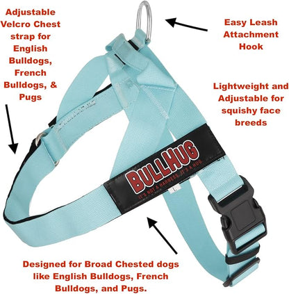 Adjustable Dog Harness– No Pull, No Choke – for English Bulldogs, French Bulldogs, Pugs & Broad-Chested Breeds – Easy, Safe Walks (Skull, Medium)