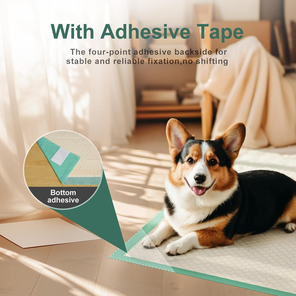 Puppy Training Pads, 50-Count. Fast-absorbing coverage for the early weeks.