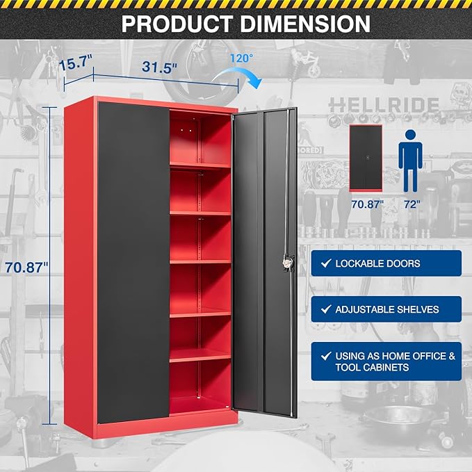 Metal Storage Cabinet-71” Tall Steel File Cabinets