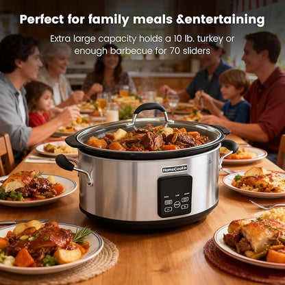 HOMECOOKIN Slow Cooker, Extra Large 10 Quart Digital Programmable Slow Cookers