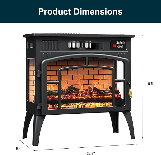 Royalcraft Electric Fireplace Heater, Freestanding Electric Fireplace Stove