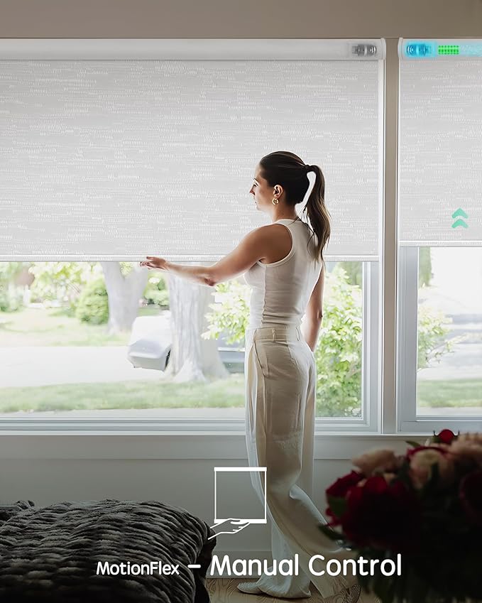 Yoolax Motorized Shades Dual Control, MotionFlex Motorized Roller Shades