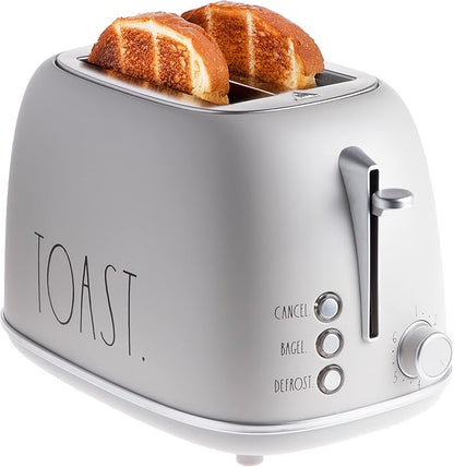 Rae Dunn Retro Rounded Bread Toaster, 2 Slice Stainless Steel Toaster