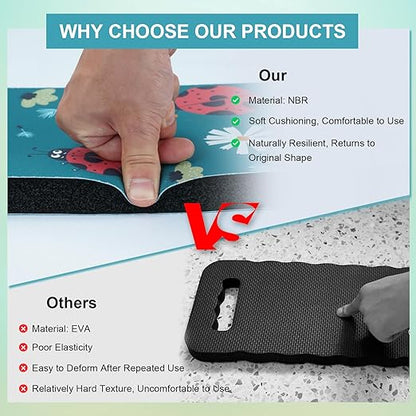 MELOTOUGH Garden Kneeling Pad, 1" Thick Soft NBR Foam Kneeling Pads for Gardening, Cleaning, Work - Lightweight & Comfortable, 15.75"x7.2" (Ladybug)