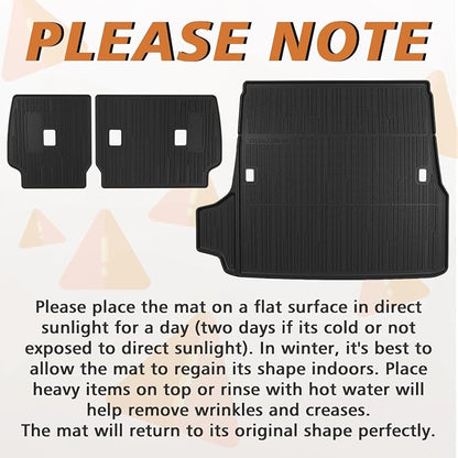 TripleAliners Trunk Mat & Rear Seatback Mat Fit for Toyota 2025 2026 4Runner All Weather TPE Liners Accessories Custom Fit TPE Heavy-Duty (Only for 5 Seats) - Not for Hybrid Model