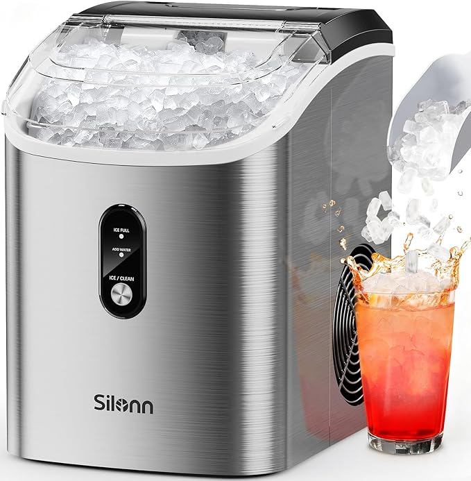 Nugget Ice Maker Countertop, Silonn Chewable Pellet Ice Machine
