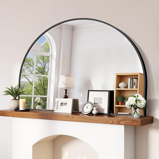 CIRCUMI Arched Wall Mirror, Metal Frame, Large Size