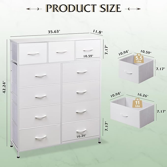 WLIVE Tall Dresser for Bedroom, Fabric Dressers Storage Tower, Dresser & Chest