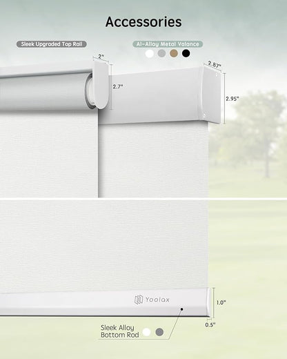 Yoolax Motorized Solar Shades, Flame Resistat Smart Blinds