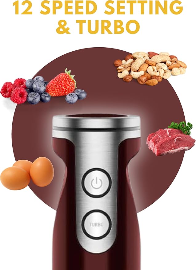 MegaWise Pro Titanium Reinforced 3-in-1 Immersion Corded Hand Blender, Powerful